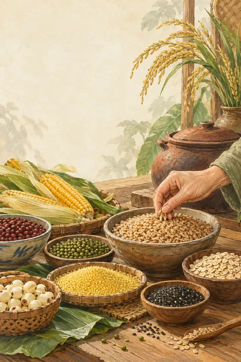 Minh họa Bốn nguyên tắc của một chế độ ăn lành